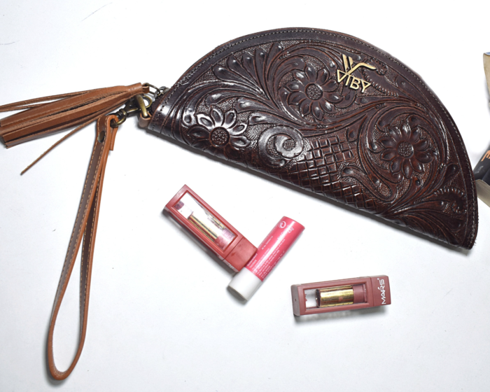 Tooled leather halfmoon wristlet, Vintage style leather, Boho style wristlet, Modern Western wear, Anniversary gift, Mother's day gift - Image 6