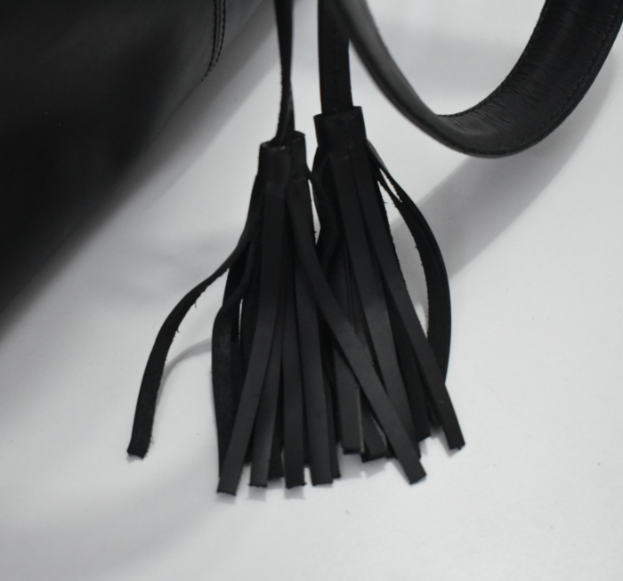 "Stylish Leather Tote Bag with Tassel - Perfect Gift for Her" - Image 8