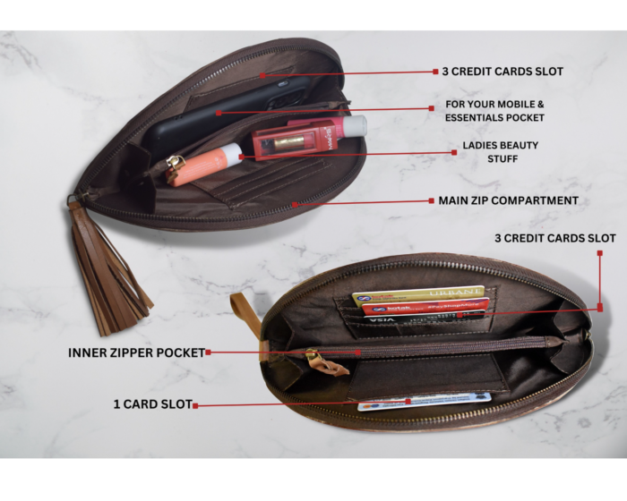 Tooled leather halfmoon wristlet, Vintage style leather, Boho style wristlet, Modern Western wear, Anniversary gift, Mother's day gift - Image 9