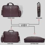 Cherry Brown Leather Laptop bag - Image 7