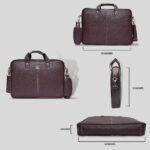 Cherry Brown Leather Laptop bag - Image 8