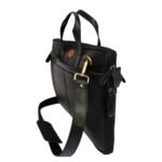 BLACK GENUINE LEATHER LAPTOP BAG - Image 5