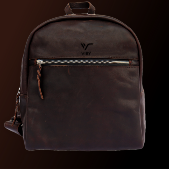 viby bag Men's Backpack in Vintage hunterLeather - Image 1